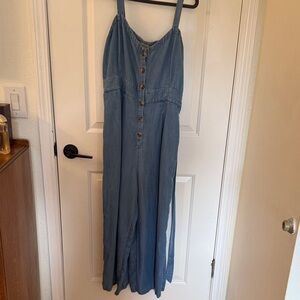 LOFT Blue Denim Jumpsuit